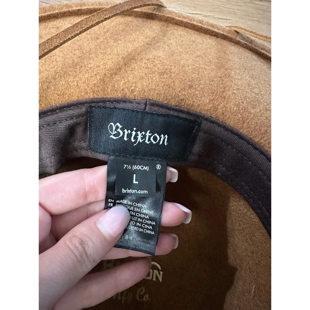 Brixton Brown 100% Wool Felt Wide Brim Rancher Western Hat Size L 7½